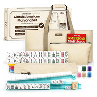 Amerikanisches Mahjong-Set mit Komplettem Spielzubehör, 166 Weiße Gravierte 3 cm Melamin-Mahjong-Steine, Reise-Mahjong für Familie, Freunde und Vereine