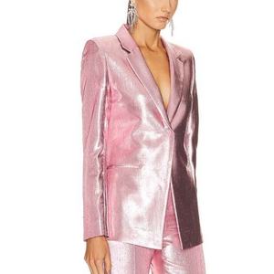 Vestes d'automne sur mesure de haute qualité pour femmes, vestes pour femmes d'affaires, veste en satin simple vintage à col oversize, OOTD - Product Image 2