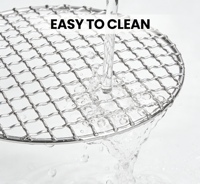 Grille de barbecue ronde en acier inoxydable de qualité alimentaire, diamètre personnalisé, idéale pour le camping et les pique-niques en extérieur