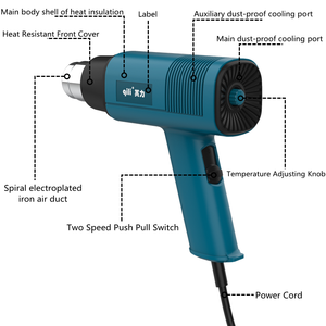 Qili 1800W Mini Loạt Công Nghiệp & Tự Làm Cấp Nhiệt Súng Điện Không Khí Nóng Với Điều Chỉnh Nhiệt Độ & Điều Khiển - Product Image 2