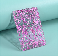 Vente en gros Transparent irisé 3mm feuille acrylique à motif de paillettes publicitaires