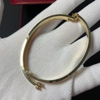 Bracelet CGB023 en or massif 18 carats, largeur 6,1 mm, bijou artisanal unique pour femmes, hommes, couples, bracelet à visser pour amoureux.