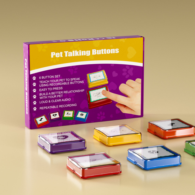 Pet Communication Girl Dog Talking Interactive Training Sound-Playing Button Recording USB-Charging ABS Material Custom