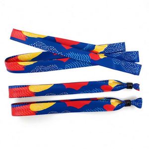 Pulsera de Tela Sublimada de Poliéster con Precio de Fábrica Personalizado, Pulsera Tejida para Festivales con Cierre de Seguridad - Product Image 5