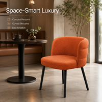 Fauteuil d'appoint en bouclette orange brûlé, chaise moderne pour l'hôtellerie avec dossier incurvé enveloppant pour hôtel et restaurant