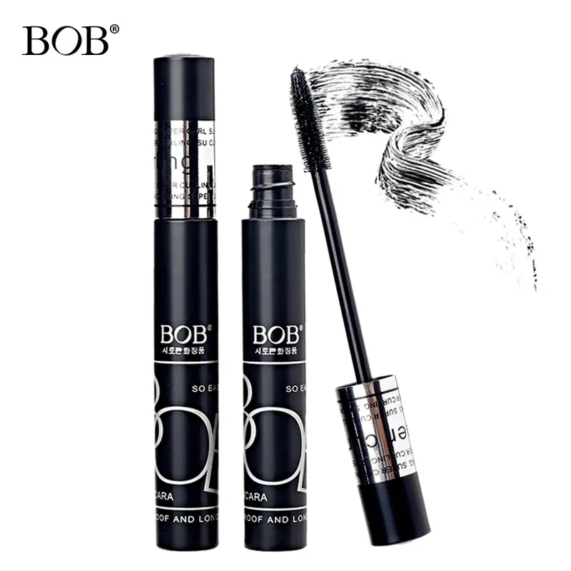 BOB-máscara rizada gruesa 4D, maquillaje de ojos Natural, larga duración, sin floración, resistente al agua