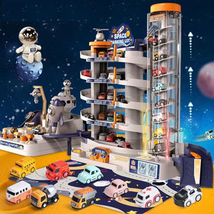 Jouet de parking Bud Space avec élévateur de voiture et pistes pour enfants de 3 ans et plus, ensemble de jeu éducatif en plastique - Product Image 2