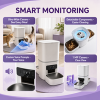Distributeur automatique de nourriture pour animaux de compagnie intelligent avec caméra et contrôle à distance par application WiFi, surveillance vidéo en direct, pour chats et chiens