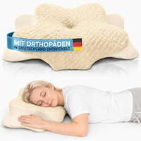 Oreiller cervical ergonomique en mousse à mémoire de forme sur mesure OEM, pour soulager les douleurs cervicales, oreiller orthopédique rafraîchissant et respirant, vente en gros