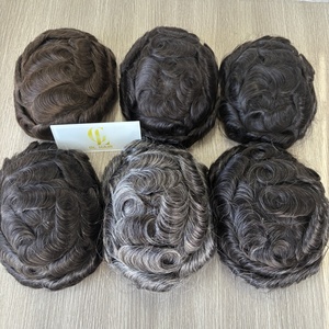 Sistema de Cabello Humano Natural Brasileño con Ondas Naturales, Base de PU y Encaje Suizo Estilo Q6 Transpirable para Hombres - Product Image 5