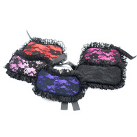 Masque et ensemble de restraints unisexe en dentelle de soie noire pour jeux de couple adultes, équipement BDSM, restraints Dominatrix, vente en gros