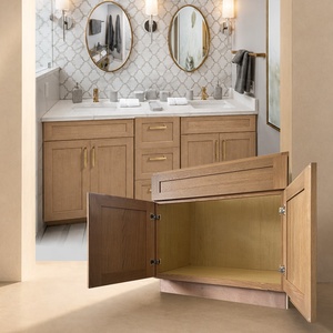 V2421-V3621 Gabinetes de baño de roble blanco macizo |   Mueble de baño listo para enviar |   Mueble de baño moderno para apartamentos - Product Image 1