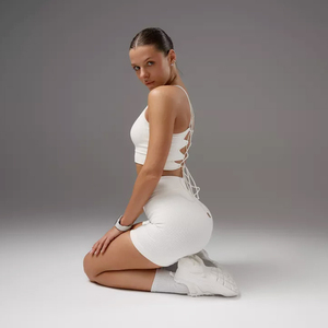 Vêtements de yoga personnalisés à fort impact Sports d'extérieur Soutien-gorge à séchage rapide Leggings Pantalon capri Short avec poche Haut de gymnastique Ensemble de fitness pour femmes - Product Image 6