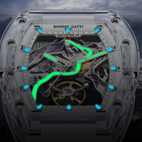 Montre automatique mécanique chronographe pour homme Bonest Gatti, verre saphir, étanche 30M, aiguilles lumineuses, Montre Homme Luxe BG6001