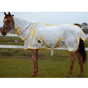 Привлекательные летние комбинированные коврики для лошадей из полихлопка желто-зеленого яркого цвета, идеально подходят для летнего сезона в Австралии
