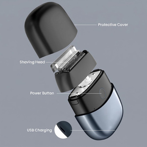 เครื่องโกนหนวดไฟฟ้าแบบพกพา IPX6 กันน้ำ ชาร์จไฟได้ ไร้สาย เครื่องโกนหนวดขนาดเล็กแบบพกพาสำหรับผู้ชาย - Product Image 5