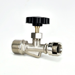 Plowing <b>Needle</b> <b>Valve</b> 1/4 In 2-Way Gas Control Copper Alloy <b>Valve</b> For Air Compressor Accessories - Product Image 1