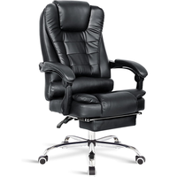 Chaise de bureau inclinable ergonomique pour ordinateur, dossier réglable, robuste, pivotante à 360 °, avec repose-pieds