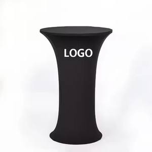 Offre Spéciale personnalisé rond Spandex <span class=keywords><strong>Table</strong></span> vêtements fête en plein air élastique housses Cocktail Stretch Bar <span class=keywords><strong>Table</strong></span> couvre pour mariage - Product Image 3