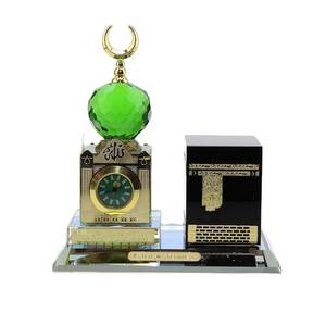 Dropshipping/Ready Stock Wholesale/OEM EID New Model 12*8 * 12cm Crystal Glass Kelbai and <b>Clock</b> Two-Piece Muslim <b>Car</b> Accessories - Product Image 1