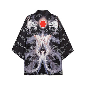 Kimono Tradicional Japonés para <span class=keywords><strong>Hombre</strong></span> con Estampado <span class=keywords><strong>de</strong></span> Dragón, Abrigo <span class=keywords><strong>de</strong></span> Anime con Frente Abierto para Halloween, Capa <span class=keywords><strong>de</strong></span> Poliéster - Product Image 4