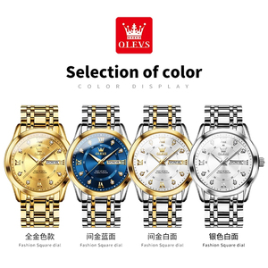 Reloj OLEVS 5513 para Hombre, Reloj de Cuarzo Original Dorado de Moda, Reloj de Pulsera Luminoso de Acero Inoxidable Resistente al Agua con Fecha, Semana y Números Romanos - Product Image 6