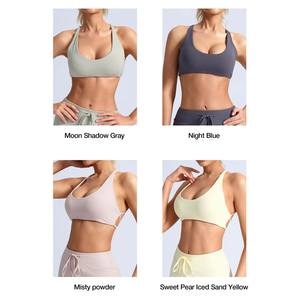 YIYI Haut de sport <span class=keywords><strong>pour</strong></span> femme à col licou, sans armatures, <span class=keywords><strong>dos</strong></span> élégant, sensation de seconde peau, confortable, respirant, séchage rapide, soutien-gorge de <span class=keywords><strong>yoga</strong></span> - Product Image 6