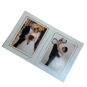 high quality art paper cardboard mat photo folio frame folder with foil stamp logo