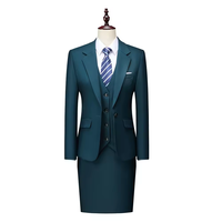 Vente en gros directe d'usine en Chine, ensemble de 2 pièces, robe formelle, costume noir pour femmes de bureau, blazer noir et jupe pour femmes d'affaires