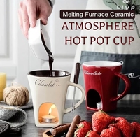Tasses personnalisées de 130 ml, four à fusion pour glace, fromage, chocolat, tasse en céramique créative avec fourchette pour le placement de bougies, four de chauffage