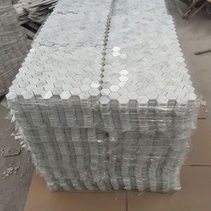 مصنع أرخص كارارا بيانكو شحذ مسدس بلاط أرضيات رخام مزجج و ألواح حائط - Product Image 5