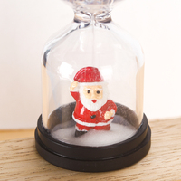 Reloj de Arena de Cuentas de Vidrio Hechas a Mano Estilo Art Deco con Diseño de Santa Claus y Árbol para Decoración Navideña del Hogar