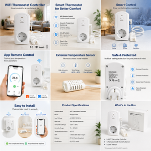 Termostato Inteligente WiFi Tuya AC230V para Calefacción por Suelo Radiante, Ecológico, para Uso en Hoteles, con Registro Diario/Mensual/Anual - Product Image 1