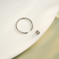Perhiasan Tindik Tubuh Toposh 316L Baja Bedah Poles Model Captive Bead Ring untuk Anting Tulang Rawan, Anting Tragus Daith, dan Anting Hidung