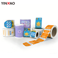 Étiquette autocollante personnalisée pour bouteille, en vinyle imperméable, en rouleau, pour bouteille de crème solaire, autocollant de marque argenté, logo personnalisé