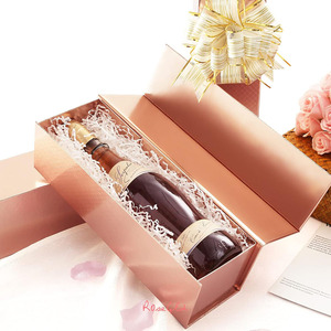 8089 coffrets cadeaux en or Rose brillant à fermeture magnétique pliable de luxe avec texture en treillis pour les coffrets cadeaux de vin de <span class=keywords><strong>Champagne</strong></span> de liqueur - Product Image 2