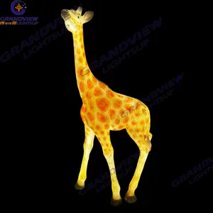 Открытый Рождественский Водонепроницаемый светодиодный 3D жираф мотив свет для украшения части
