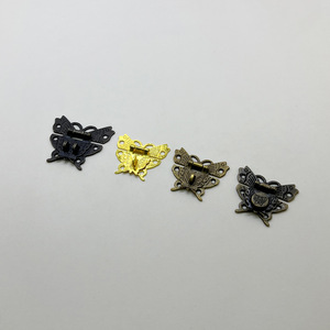 Antique Butterfly Buckle Zinc Alloy <b>Box</b> Lock For Gift Craft Wooden Boxes Rectangle Shape <b>Lockable</b> - Product Image 1