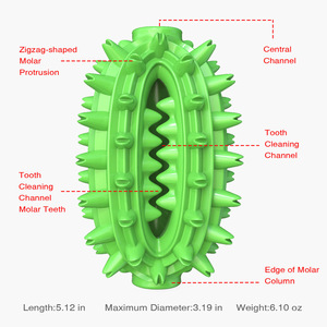 Green Spiky Rubber Chewing <b>Toy</b> for Dogs Teeth Cleaning <b>Interactive</b> Pet <b>Toy</b> Solid Design - Product Image 4