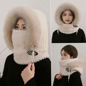 Winter Woman Neck Hat Integrated Lei Feng Ear Protection Windproof Warm Durable <b>Acrylic</b> Bike Head Cap Outdoor Casual - Product Image 6