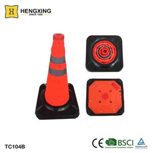 Base en caoutchouc LED Top clignotant lumière de route réfléchissante cône de circulation de sécurité pliable 18 pouces - Product Image 2