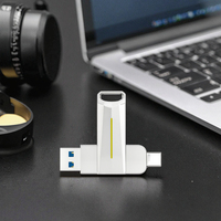 KDATA kualitas terbaik PenDrive 3.1 putar 64GB 32GB 256gb 512gb Tipe C logam 128GB menyesuaikan 3.2 OTG Usb Flash Drive 3.0