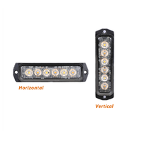 Auto-Blitzleuchte mit 6 LEDs Bernsteinfarben Aufputz-Notfallwarnleuchte 12/24V Universelle Passform für Fahrzeuge & LKWs