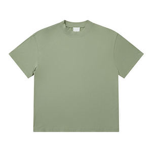 T-shirt en coton pour hommes 280GSM double fil, petit décolleté surdimensionné et lourd - Product Image 1