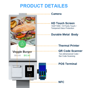 Kiosco de Autoservicio Táctil de 21.5/23.8/27 Pulgadas con Impresora/Escáner para Navegación de Menús y Pedidos en Tiendas de Comida Rápida, Café y Bebidas - Product Image 2