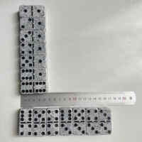 Vente en gros de jeux de dominos en mélamine personnalisés, 28 pièces, double six, boîte en plastique, couleur ivoire, couleur marbre, pour jeu de divertissement classique