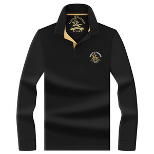 Nueva Camiseta de Manga Larga para Hombre <span class=keywords><strong>Paul</strong></span>, de Algodón Mercerizado, Transpirable, que Absorbe la Humedad, con Logotipo Frontal Juvenil para Negocios - Product Image 1