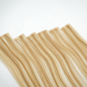 Extensions de cheveux vierges russes bruts pour femmes, ruban invisible, forte adhérence, ondulation droite régulière, double trame, qualité Remy - Product Image 6