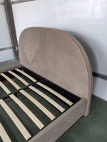 Lit de rangement capitonné en velours marron chaud, double king size, pour hôtel, mobilier de chambre moderne
