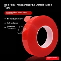 Ruban adhésif double face en film rouge PET 0,2 mm résistant aux hautes températures pour écran de téléphone portable et d'ordinateur